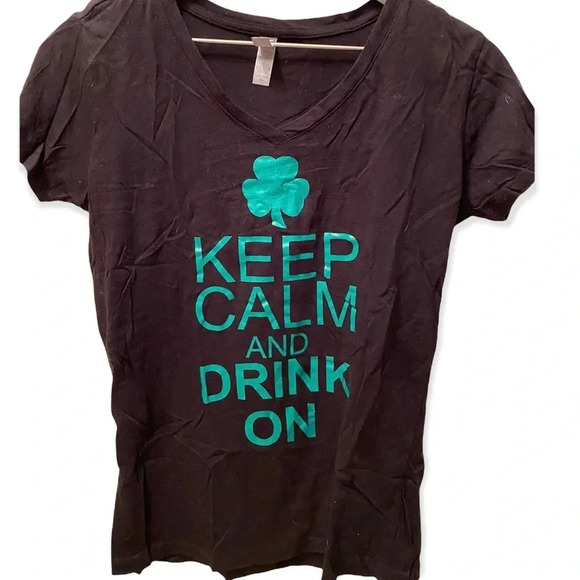 ST PATRICKS PATTYS DAY EUC WOMENS SHIRT TEE TSHIRT SUMMER CASUAL GREEN SIZE L - Picture 3 of 4